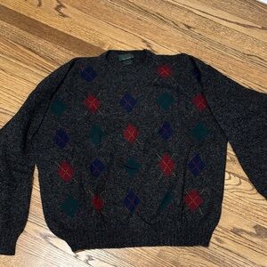 Scott Officer Men's Argyle Pattern Sweater - Cashmere XL